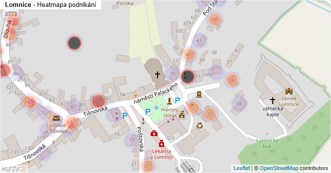 Lomnice - mapa podnikání