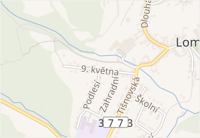 9. května v obci Lomnice - mapa ulice