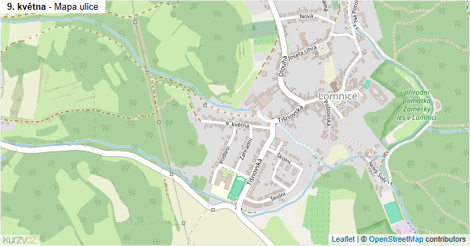 9. května - mapa ulice