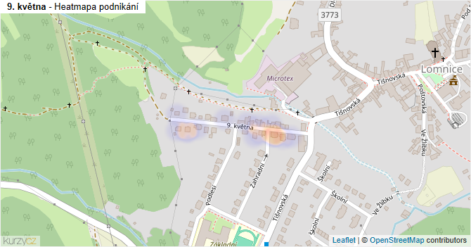 9. května - mapa podnikání