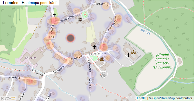 Lomnice - mapa podnikání