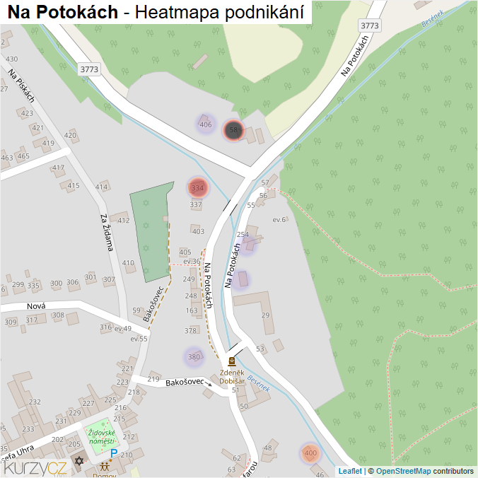 Mapa Na Potokách - Firmy v ulici.
