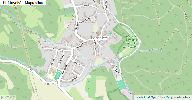 Poštovská - mapa ulice