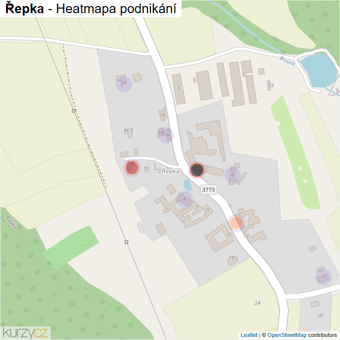 Mapa Řepka - Firmy v části obce.