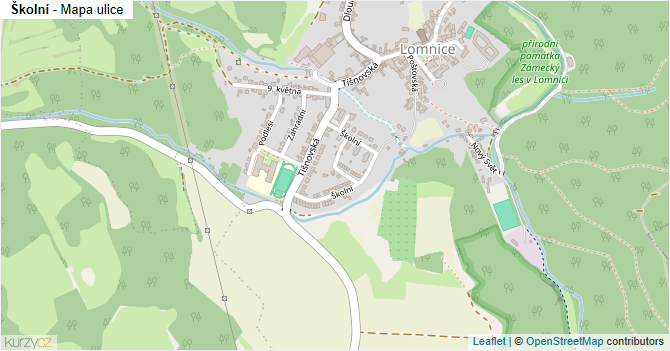 Školní - mapa ulice