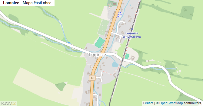 Lomnice - mapa části obce