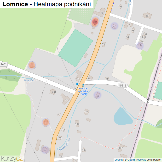 Mapa Lomnice - Firmy v části obce.