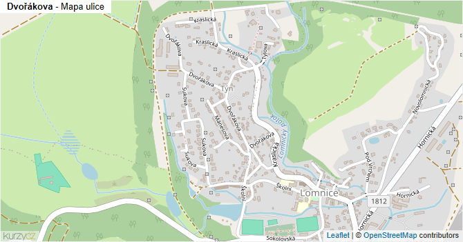 Dvořákova - mapa ulice