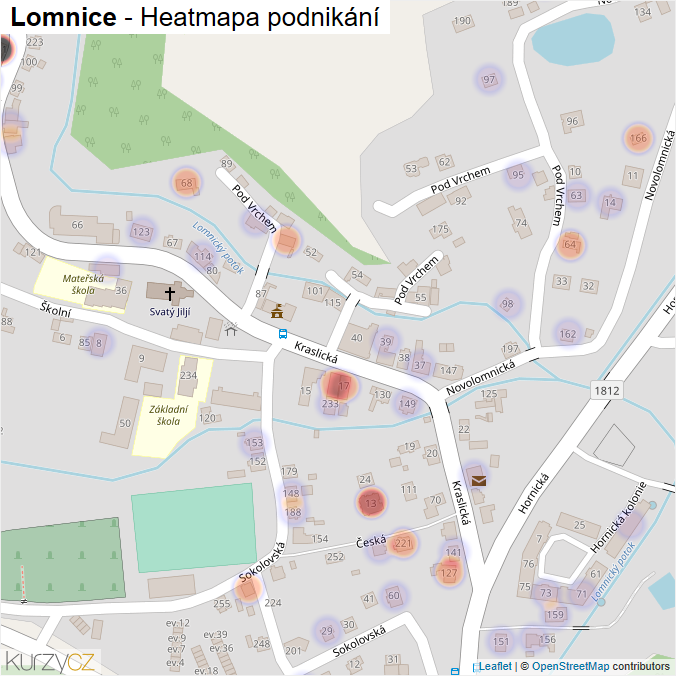 Mapa Lomnice - Firmy v části obce.