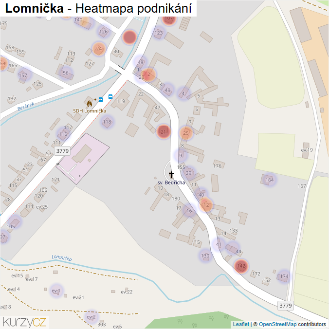 Mapa Lomnička - Firmy v části obce.