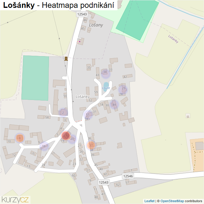 Mapa Lošánky - Firmy v části obce.