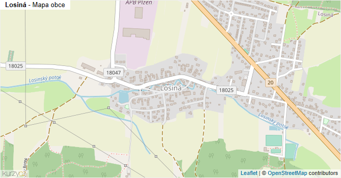 Losiná - mapa obce