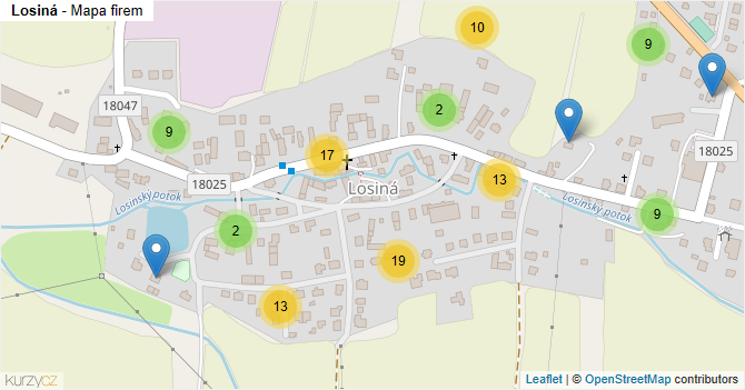 Losiná - mapa firem