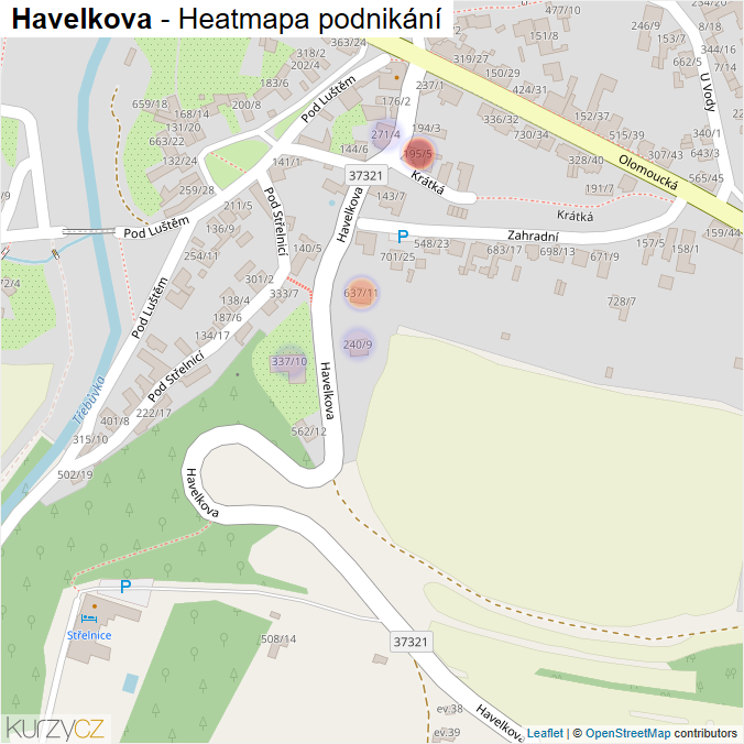 Mapa Havelkova - Firmy v ulici.