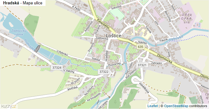 Hradská - mapa ulice