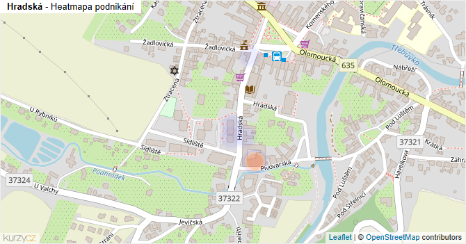 Hradská - mapa podnikání
