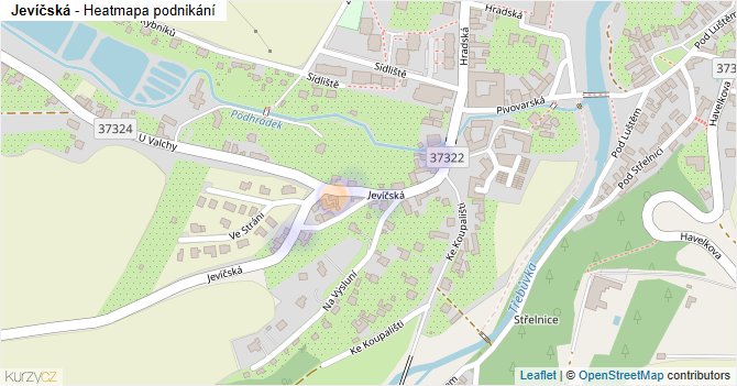Jevíčská - mapa podnikání