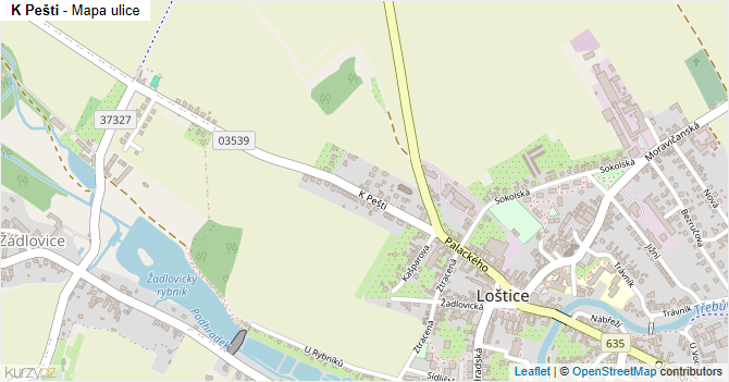 K Pešti - mapa ulice
