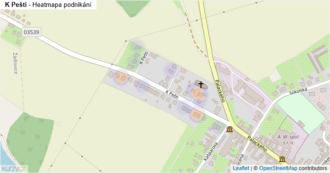 K Pešti - mapa podnikání