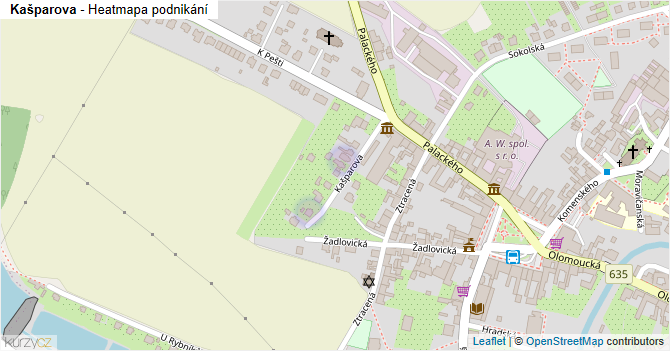 Kašparova - mapa podnikání