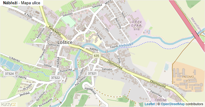 Nábřeží - mapa ulice