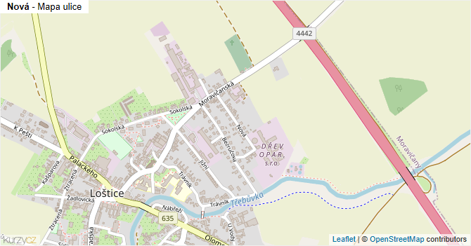 Nová - mapa ulice