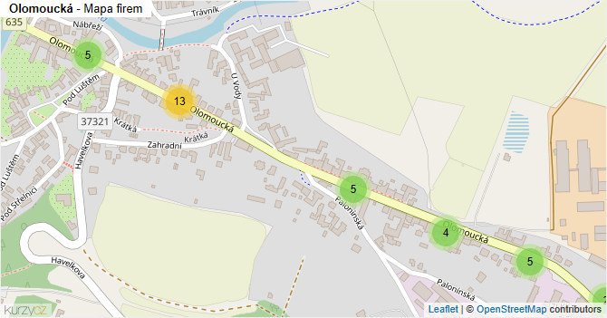 Olomoucká - mapa firem