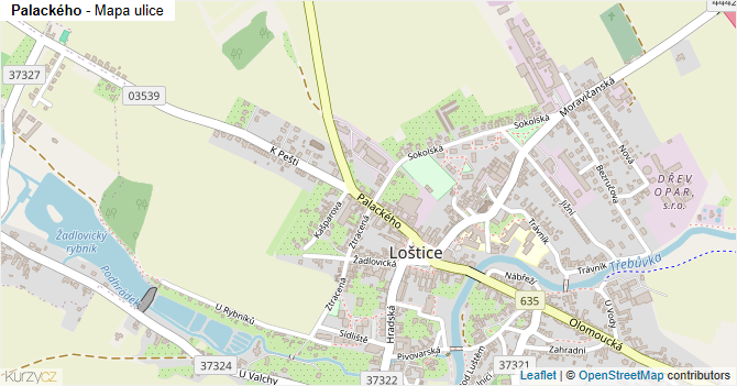 Palackého - mapa ulice