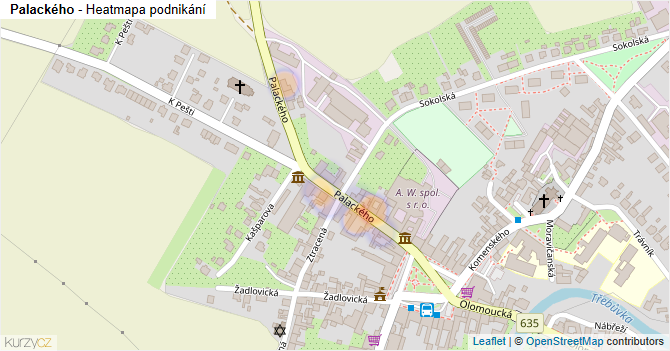 Palackého - mapa podnikání