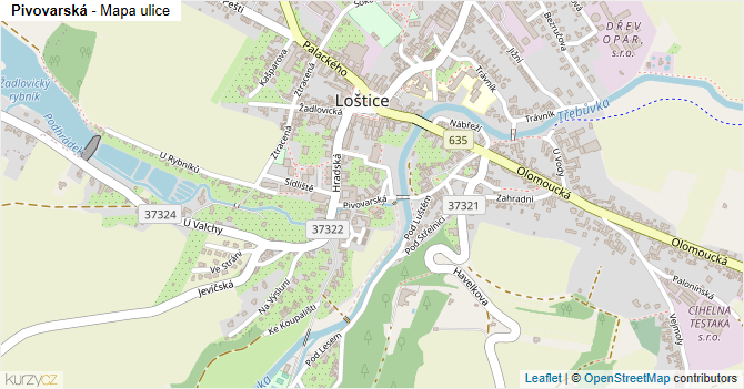 Pivovarská - mapa ulice