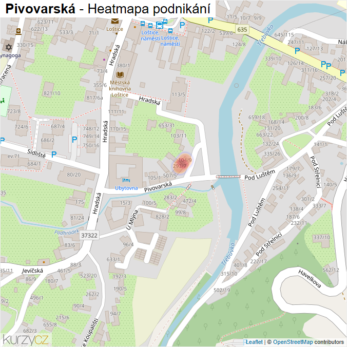 Mapa Pivovarská - Firmy v ulici.