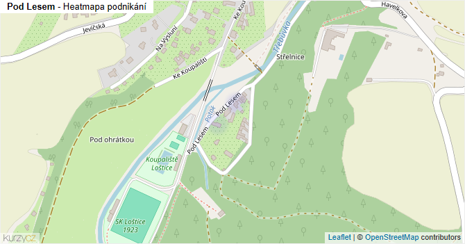 Pod Lesem - mapa podnikání