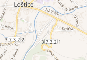 Pod Luštěm v obci Loštice - mapa ulice