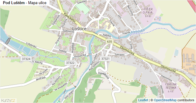Pod Luštěm - mapa ulice