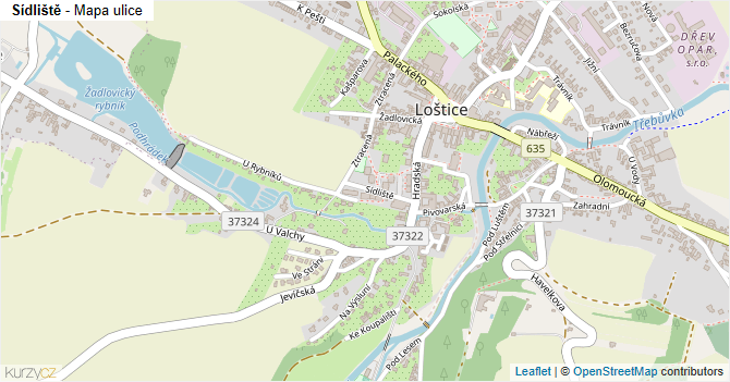 Sídliště - mapa ulice
