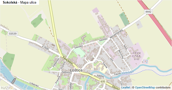 Sokolská - mapa ulice