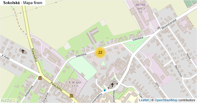Sokolská - mapa firem