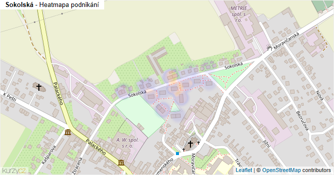 Sokolská - mapa podnikání