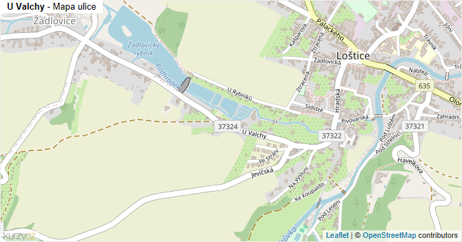 U Valchy - mapa ulice