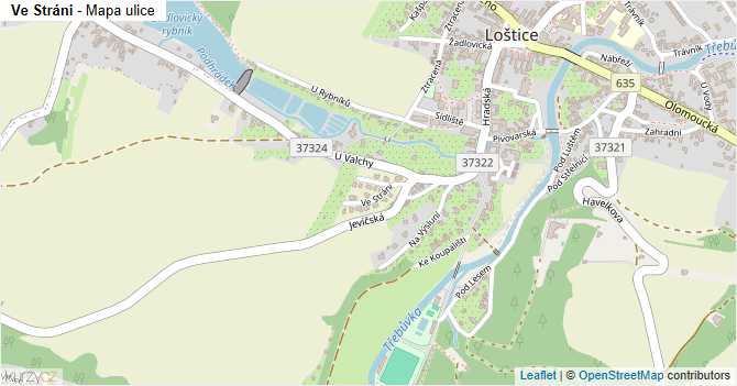 Ve Stráni - mapa ulice
