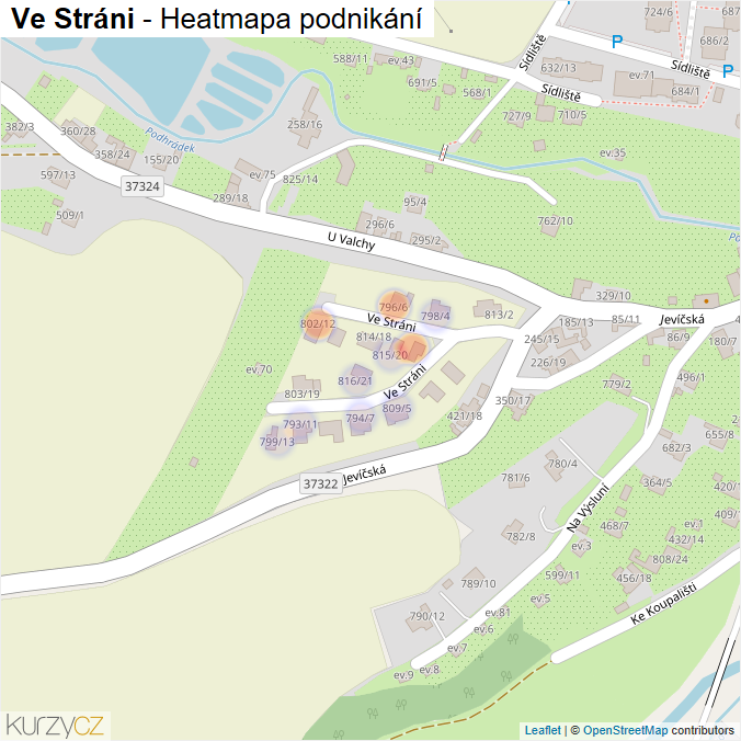 Mapa Ve Stráni - Firmy v ulici.