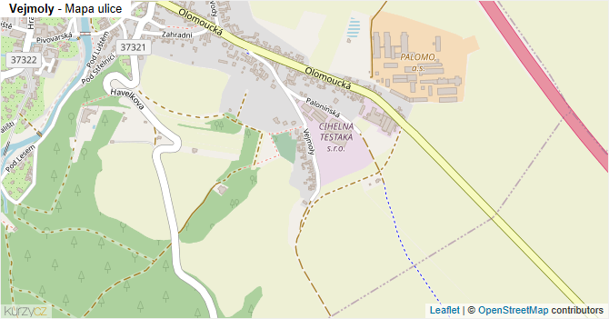 Vejmoly - mapa ulice