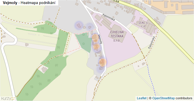 Vejmoly - mapa podnikání