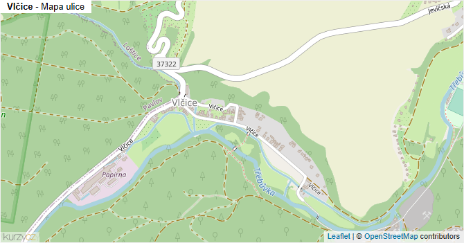 Vlčice - mapa ulice