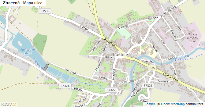 Ztracená - mapa ulice
