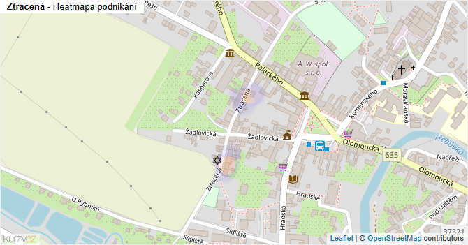 Ztracená - mapa podnikání