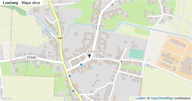Loučany - mapa obce
