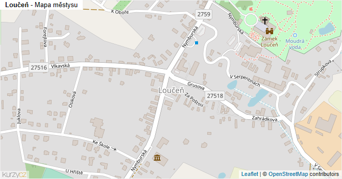 Loučeň - mapa městysu