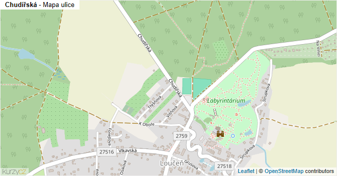 Chudířská - mapa ulice