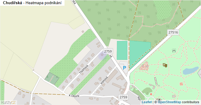 Chudířská - mapa podnikání